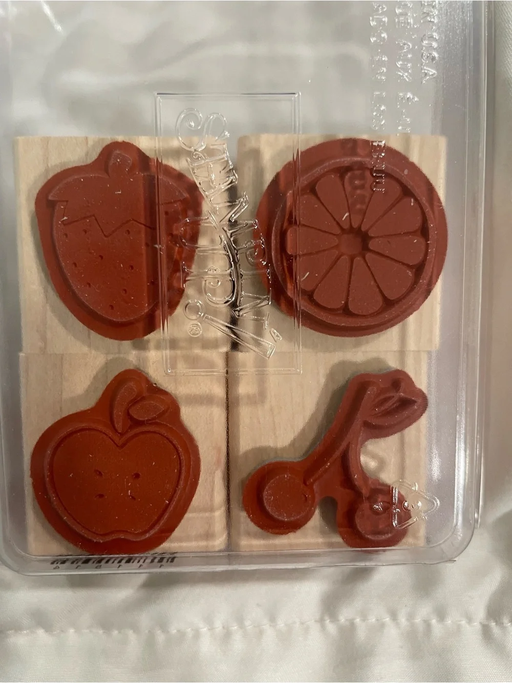 Stampin' Up! Retired Tart & Tangy Fruit Stamp Set of 4- NEW UNUSED